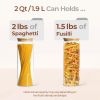 Glass Spaghetti Pasta Storage Container with Lids 2 Qt Set of 3