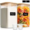 1.2 Gallon Wide Mouth Flour Sugar Storage Containers 2 Pcs, 4.6 Qt Glass Storage Containers with Lids, Large Pantry Glass Jar with Lid