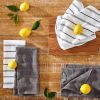Albany Kitchen Towel 4-Pack Set, Charcoal Grey/White, 16"x26"
