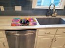 Black Labrador Hippie Dawg Dish Drying Mat Absorbent Dish Drying Mat Pad for Kitchen Counter Dish Drainer Mat for Countertop, 14 x 21", Multicolor
