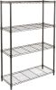 4-Shelf Adjustable Heavy Duty Steel Wire Rack Storage Shelving, Sturdy Garage Shelving, 350 lbs Capacity Per Shelf, Easy No-Tool Assembly