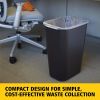 Wastebasket Trash Container, 41QT/10.25 GAL, Plastic, Black, Stackable Trash Can for Bedroom/Bathroom/Office, Fits Under Desk/Sink/Cabinet