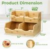 Bamboo Pantry Storage Bins – Potato Onion Storage Bin for Pantry Organizers, Produce Organizer Set of 3 – Slide out Bin Access