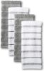 Albany Kitchen Towel 4-Pack Set, Grey/White, 16"x26"