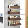 4 Pack Magnetic Spice Storage Rack Organizer for Refrigerator and Oven, Bronze Fridge Organizers and Storage