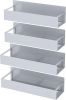 4 Pack Magnetic Spice Storage Rack Organizer for Refrigerator and Oven, Gray Fridge Organizers and Storage