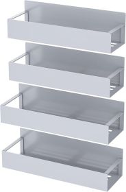 4 Pack Magnetic Spice Storage Rack Organizer for Refrigerator and Oven, Gray Fridge Organizers and Storage