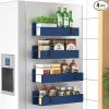 4 Pack Magnetic Spice Storage Rack Organizer for Refrigerator and Oven, Royal Blue Fridge Organizers and Storage