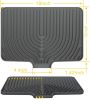 Silicone Drying Mat for Kitchen Counter , Dish Drying Rack Matt with Built in Drain