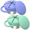 Snack Cups for Toddlers Spill Proof, 2 Pack Toddler Snack Containers with Silicone Lids & Handles, Safe and Durable