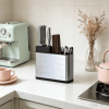 Univers Kitchen Cutlery Holder Knife Block Storage Rack Organizer Utensils Chopstick Box Stainless Steel