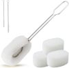 6-Pack Sponge Bottle Dish Brush with Handle, Non-Scratch Washing Scrubber Cleaner for Wine/Whiskey Glass, Cups