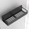Metal 4 Pack Magnetic Spice Storage Rack Organizer for Refrigerator and Oven, Black Fridge Organizers and Storage