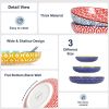 Ceramic Pasta Bowls Set of 4, 34 OZ Salad Bowls, 8.6 Inch Wide and Shallow Bowls, Microwave & Dishwasher Safe, Assorted Colors
