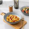 8.5'' Large Pasta Bowls, 38 Ounce Stoneware Salad Bowls for Kitchen, Ceramic Serving Bowls With Textured Pattern for Pasta,Fruit, Stews,Noodle