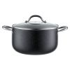 Aluminum Stock Pot, 6-Quart Nonstick Ceramic Coated Pot with Glass Lid, PFOA-Free, PFAS-Free, Compatible with Gas Stoves, Induction Cooktops