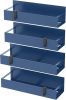 4 Pack Magnetic Spice Storage Rack Organizer for Refrigerator and Oven, Royal Blue Fridge Organizers and Storage