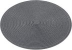 Round Placemats Set of 6 Washable 15 inch Round Table Mats Cotton Polyester Woven Braided Place Mats for Dining Table (Charcoal Gray, 6)