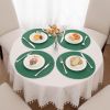 Dark Green Round Placemats Set of 6 Cotton Polyester Braided 15 inch Washable Kitchen Dining Table Place Mats Christmas Table Mats for Home Wedding Pa