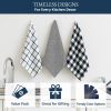 Kitchen Dish Towels Set of 12 – 18'x28' Soft & Quick-Drying Hand and Tea Towels, Premium Decorative Kitchen Towel – Black