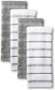 Kitchen Towel 4-Pack Set, Grey/White, 16"x26"