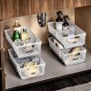 2 Tier Organizer, Under Cabinet Storage with Pull Out Sliding Drawers, for Cleaning Supplies, Pantry, Undersink, Sponges, Bottles & Bath