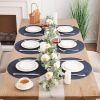Round Placemats Set of 6 Washable 15 inch Circle Polyester Woven Braided Place Mats for Dining Table Indoor Outdoor Table Mats Home Party Wedding Deco