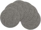Round Braided Placemats Set of 6 Thick Woven Placemats Washable 15 inch Circle Place Mats Non Slip Table Mats for Dining Table, Gray White