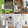 Magnetic Paper Towel Holder, One-Handed Tear, Adhesive, Black, Paper Towel Holder Wall Mount with Ratchet Mechanism for Refrigerator, Camper, Garage