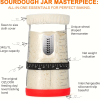 Sourbough Starter Kit, 34oz Sourbough Starter Jar, 2 Cotton Rope Banleton Bread Baskets, with Slices, Spatula, Straps