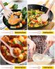 Pack of 4 Silicone Cooking Utensils Set, Non Stick Large Solid Spatulas, Heat Resistant Rose Gold Khaki Slotted Spoons