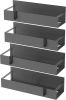 4 Pack Magnetic Spice Storage Rack Organizer for Refrigerator and Oven, Dark Gray Fridge Organizers and Storage
