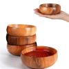 10/5pcs Acacia Wood Breakfast/Dinner Plates, Round Wood Plates, Easy Cleaning & Lightweight for Dishes Snack, Dessert
