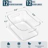 12 PACK Multi-Use Clear Plastic Storage Bins for Organizing w/ Labels - Home, Kitchen, Bathroom