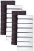 Albany Kitchen Towel 4-Pack Set, Matte Black/White, 16"x26"