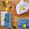 Albany Kitchen Towel 4-Pack Set, Blue Velvet/White, 16"x26"