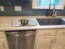 Chocolate Labrador Hippie Dawg Dish Drying Mat Absorbent Dish Drying Mat Pad for Kitchen Counter Dish Drainer Mat for Countertop, 14 x 21", Multicolor