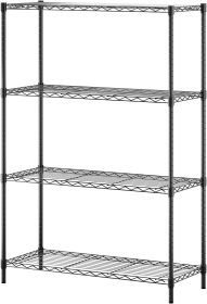 4-Tier Wire Storage Shelves | 36x14x54 | Black | with Adjustable Racks