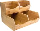 Bamboo Pantry Storage Bins – Potato Onion Storage Bin for Pantry Organizers, Produce Organizer Set of 3 – Slide out Bin Access