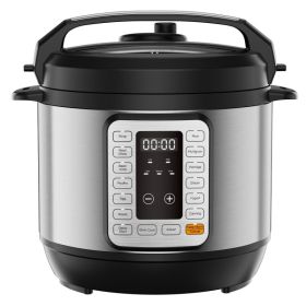 Electric pressure cooker, multi-functional kitchen appliance, instant heating multi-functional cookingware, stainless steel cookingware (Option: Silver  6QT)