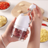 Manual Food Chopper, 3-Blade Stainless Steel Garlic Mincer, Hand-Press Onion Cutter & Vegetable Blender for Garlic, Onion, Chili, Nuts