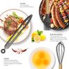 Wooden handle silicone cooking utensils, heat-resistant non-stick kitchen tools including spoon rests, egg beaters, tongs and spatulas