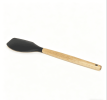 Wooden handle silicone cooking utensils, heat-resistant non-stick kitchen tools including spoon rests, egg beaters, tongs and spatulas