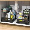 1/2pcs kitchen rack for sink organization and storage, under sink organization, sliding pull-out cabinet organization rack, metal sliding drawer