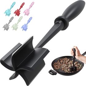 Meat Chopper, Hamburger Grinder, Premium Heat Resistant Smasher for Ground Beef, Burger Grinder Nylon Potato Mix Tool (Color: Black)