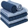 Premium Dish Cloths 13"x13" (6 Pack) | 100% Natural Ring Spun Cotton | 400 GSM | Highly Absorbent & Soft |Yarn Dyed & Solid Dyed Terry Dish Cloth Set