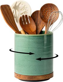 Utensil Holder, 360° Rotating Extra Large Ceramic Kitchen Utensil Holder for Countertop (material: Ceramic)