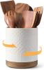 360° Rotating Extra Large Cooking Utensil Holder, 7.6" Kitchen Utensil Holder for Countertop, Utensil Crock for Farmhouse Kitchen Decor