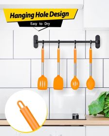 Pack of 4 Silicone Cooking Utensils Set, Non Stick Large Solid Spatulas, Heat Resistant Slotted Spoons, Ideal BPA Free Kitchen Turners for Frying (material: Silicone)