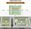 Extra Large Expandable Silverware Organizer, BPA-Free Food-Safe Cutlery Flatware Organizer, Kitchen Utensil Drawer Organizer